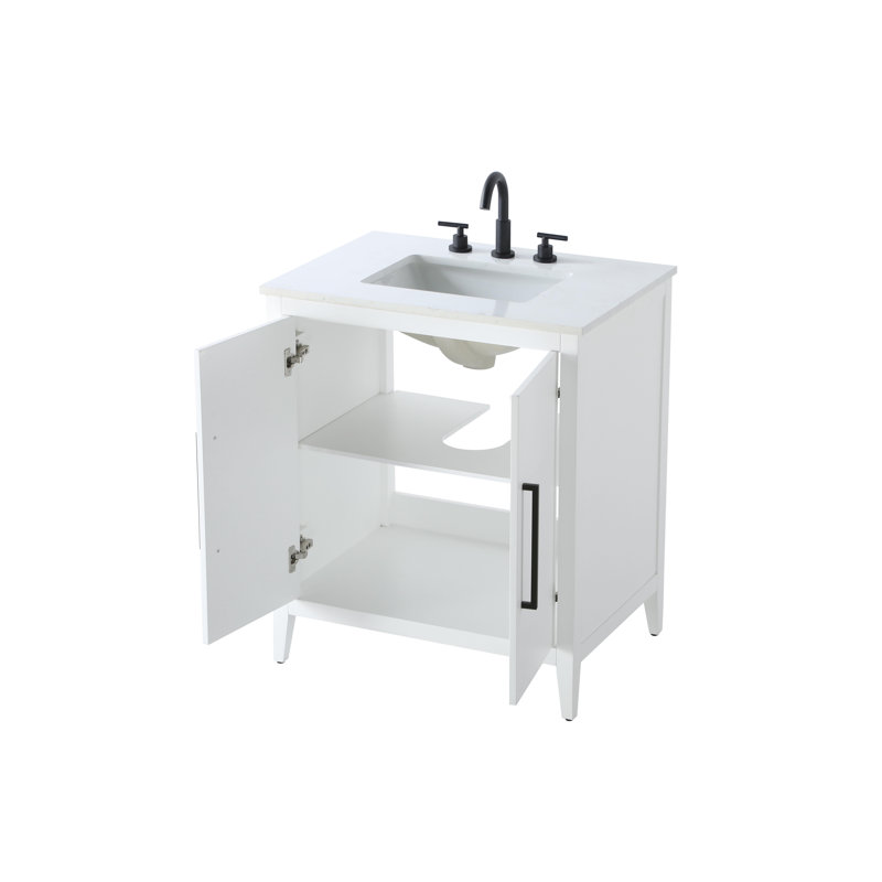 30 Inch Single Bathroom Vanity, White