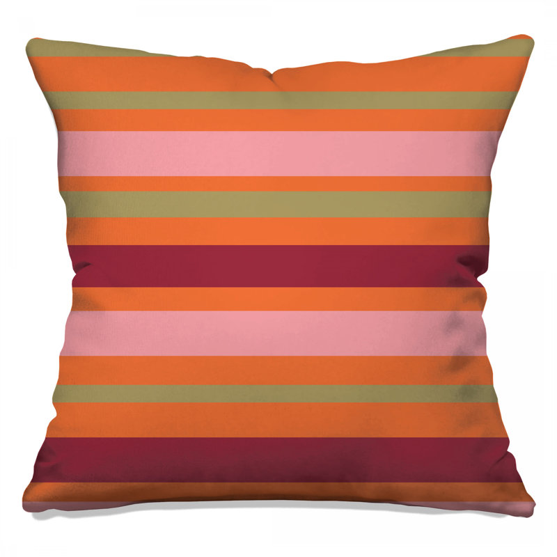 Coussins décoratifs à rayures rouges et orange, 20 x 20 inches