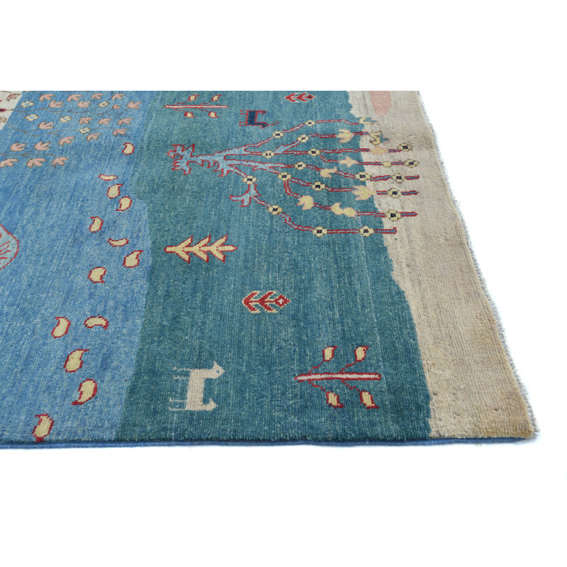 Tapis oriental tribal multicolore 8 x 8 One-of-a-Kind