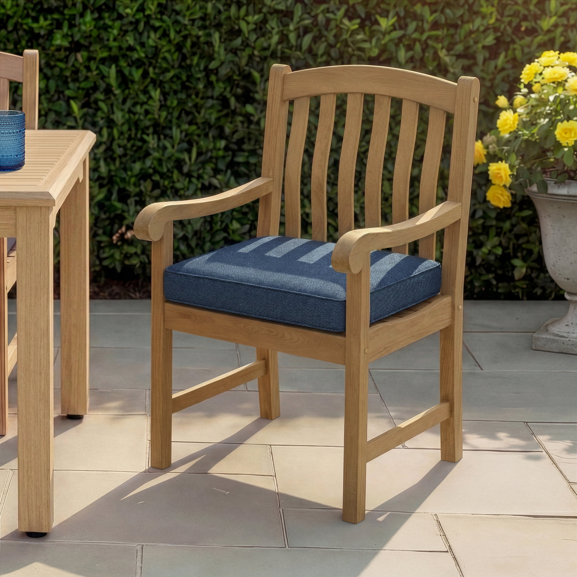 Amala Outdoor Sunbrella® Dining Seat Cushion, Spectrum Indigo Sunbrella®