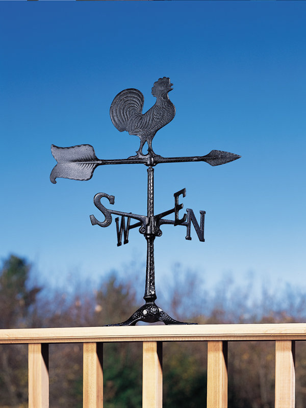 24" Black Recycled Aluminum Rooster Weathervane