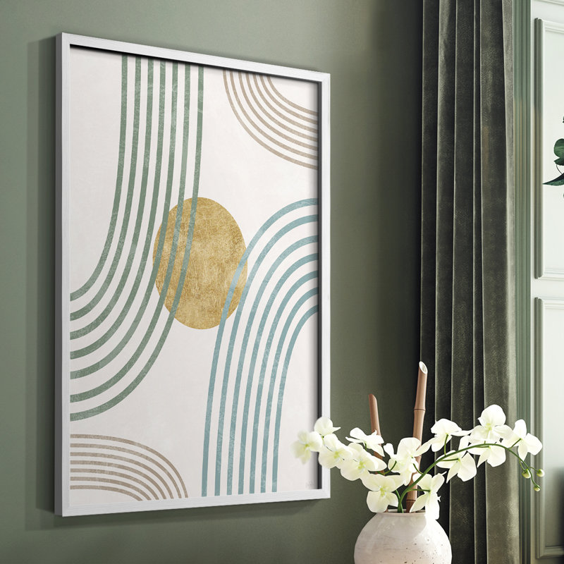 Reproduction encadrée Modern Flow - bois massif, Blanc, H 28 po x l 22 po