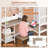 Full Size Loft Bed with 7 Storage Drawers, Large 2-Cube Bookshelf, L Desk & Charging Station, Metal Loft Bed with LED Lights & Open Shelf, Bed with Safety Guardrail & Ladders, Oak Grey | 4 in 1 full loft bed-2042385484