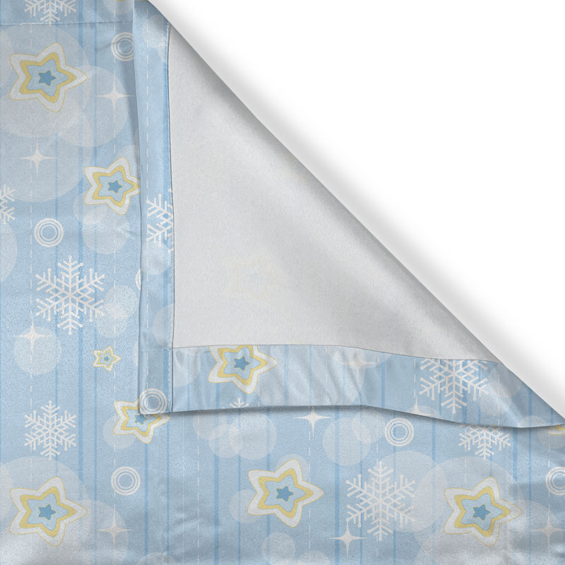 Rustic curtain, children's soft star, baby blue, yellow and white