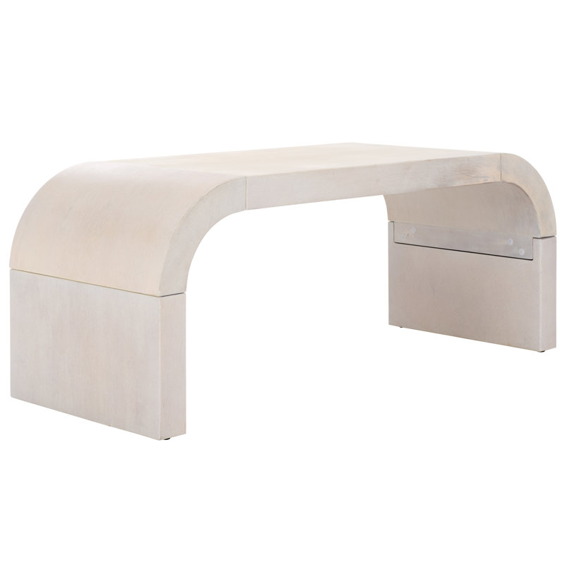 Melanija Curved Coffee Table, White Wash