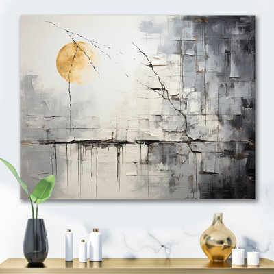 Grey and white stone river I - Abstract Canvas Print