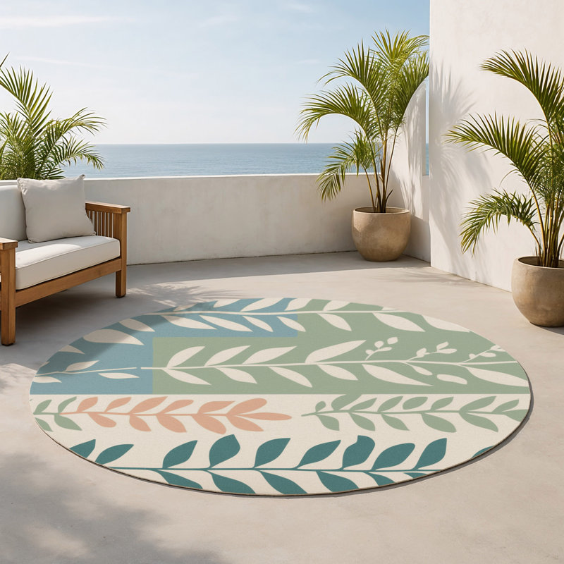 Tapis intérieur et extérieur Twilight Orchard, Rond 5 pi