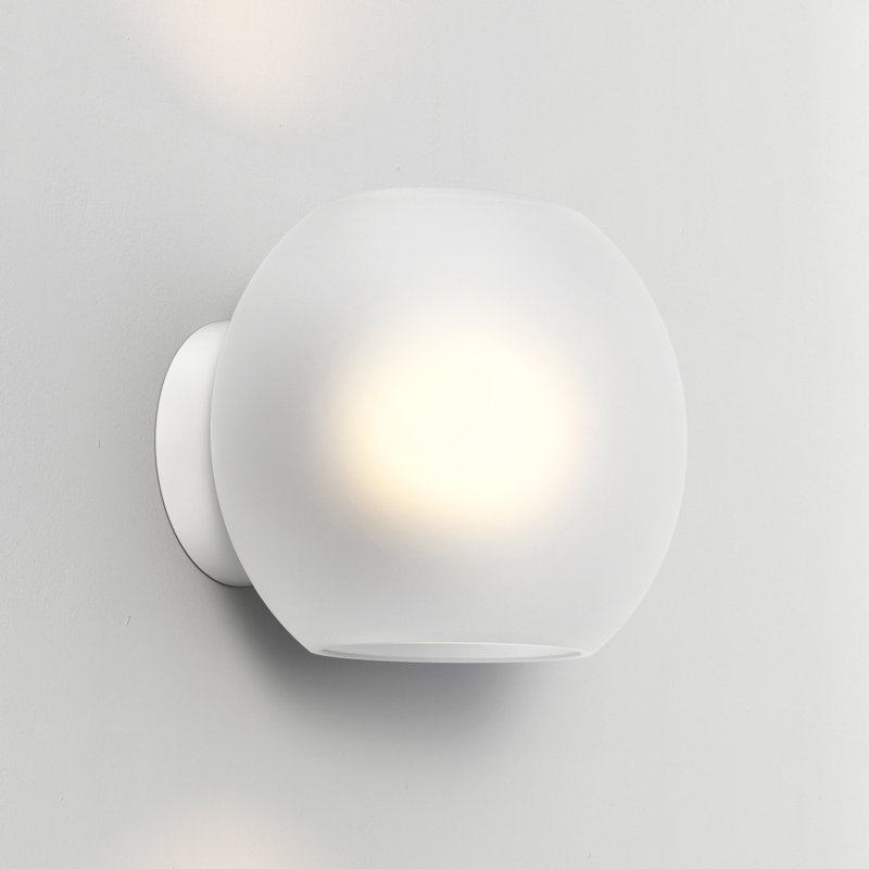 Luna, Frosted Glass, White