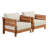 Barton 36" W Weather Resistant Solid Wood Patio Arm Chair -1282104352