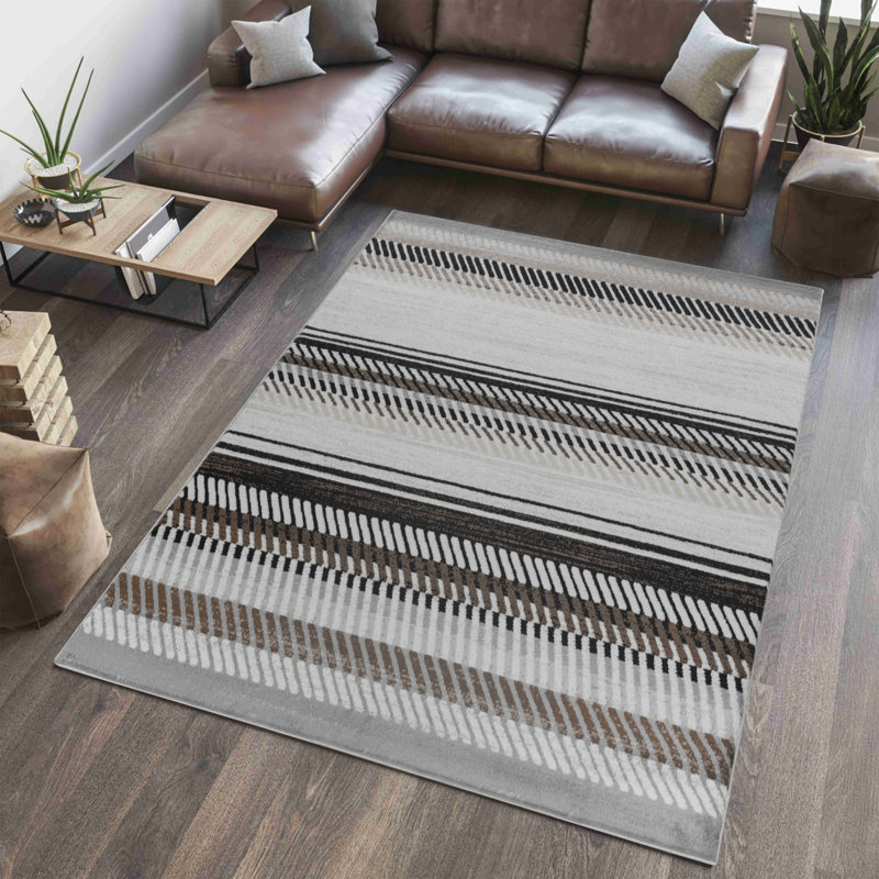 Tapis d'intérieur brun beige, Rectangle 7 pi x 10 pi