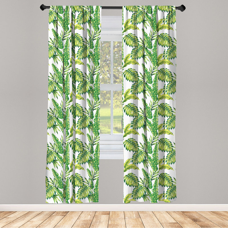 Jungle Semi-Sheer Rod Pocket Curtain Panels, 28" x 95"