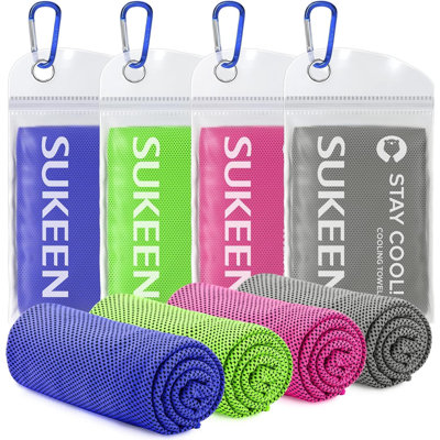 4 Pack Cooling Towel (40"X12"),Ice Towel,Soft Breathable Chilly Towel,Microfiber Towel For Yoga,Sport,Running,Gym,Workout,Camping,Fitness,Workout & More Activities
