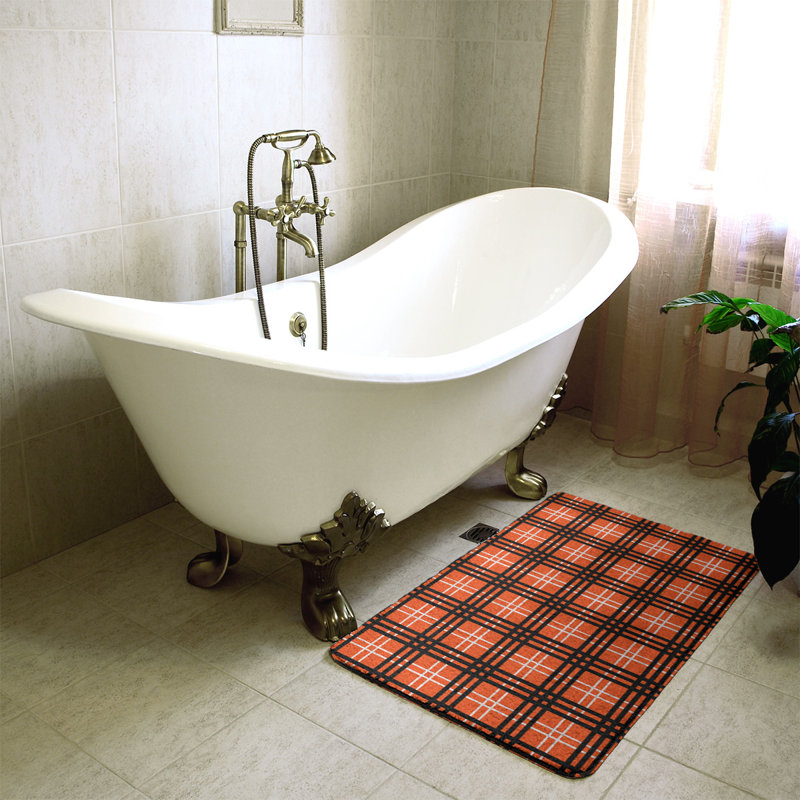 Tapis pour salle de bain Philadelphia, l 17 po x L 24 po, Orange/Black