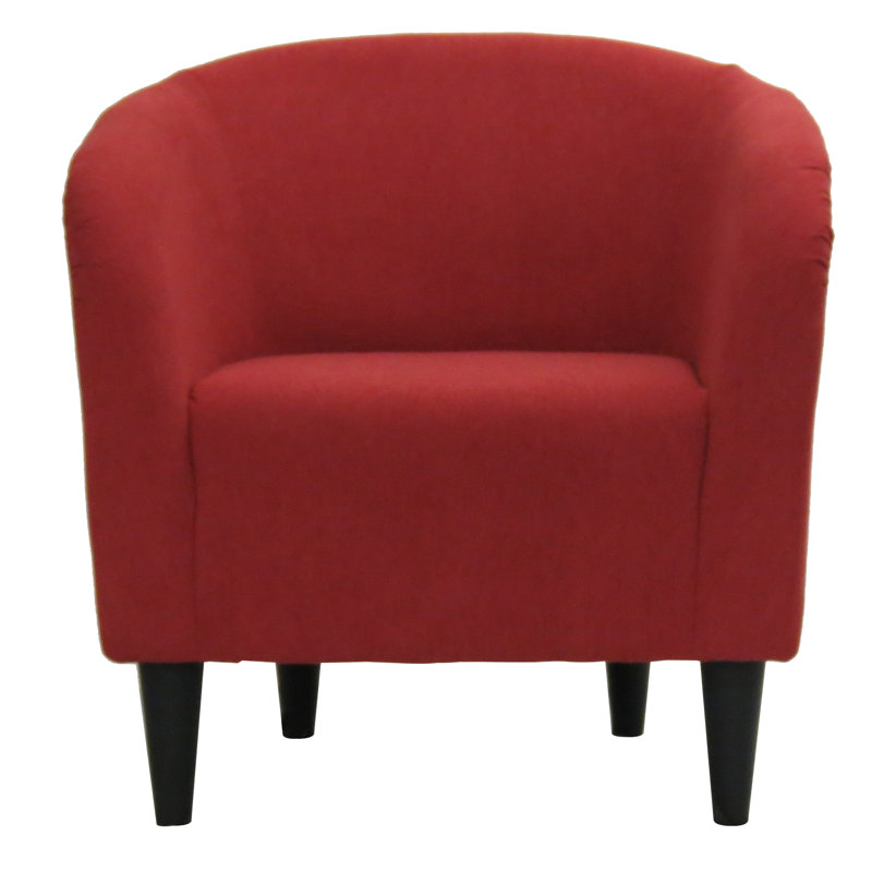 Fauteuil demi-tonneau de 29,50 po de largeur, Sergé rouge Marsala de Toulan
