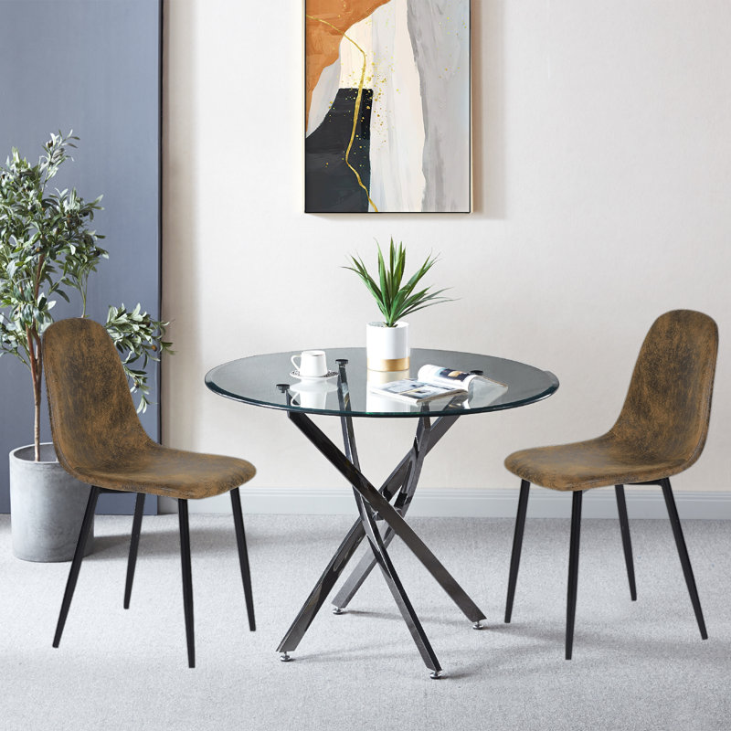 Chaise d'appoint en métal brun, Noir