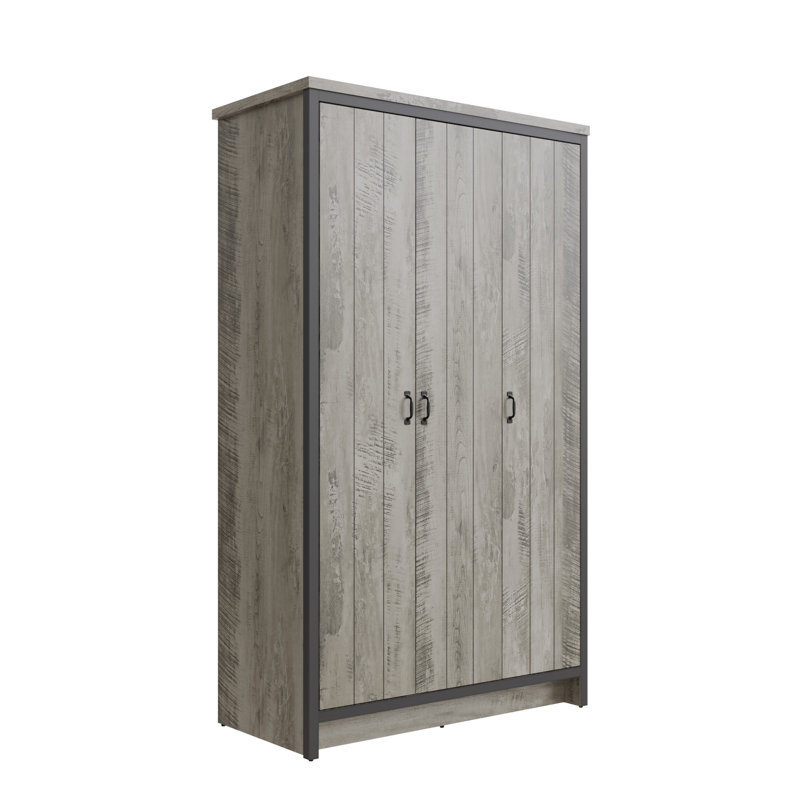 Ramlochan 3 Door Manufactured Wood Wardrobe, Grey