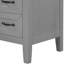 Base de meuble-lavabo de 36 po en gris - bois massif et tiroir de conception moderne autoportant pour assemblage requis-2113909075-2113909077