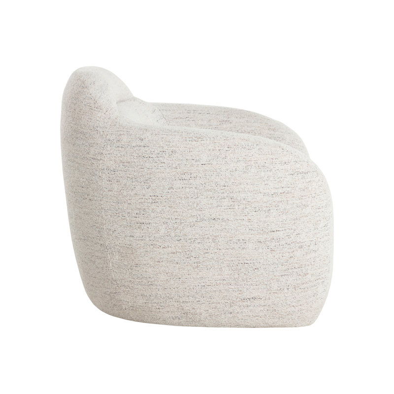Swivel Lounge Chair, Cream Linen;Rayon