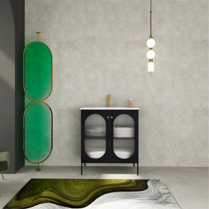 Meuble-lavabo autoportant de 30 po avec lavabo en céramique