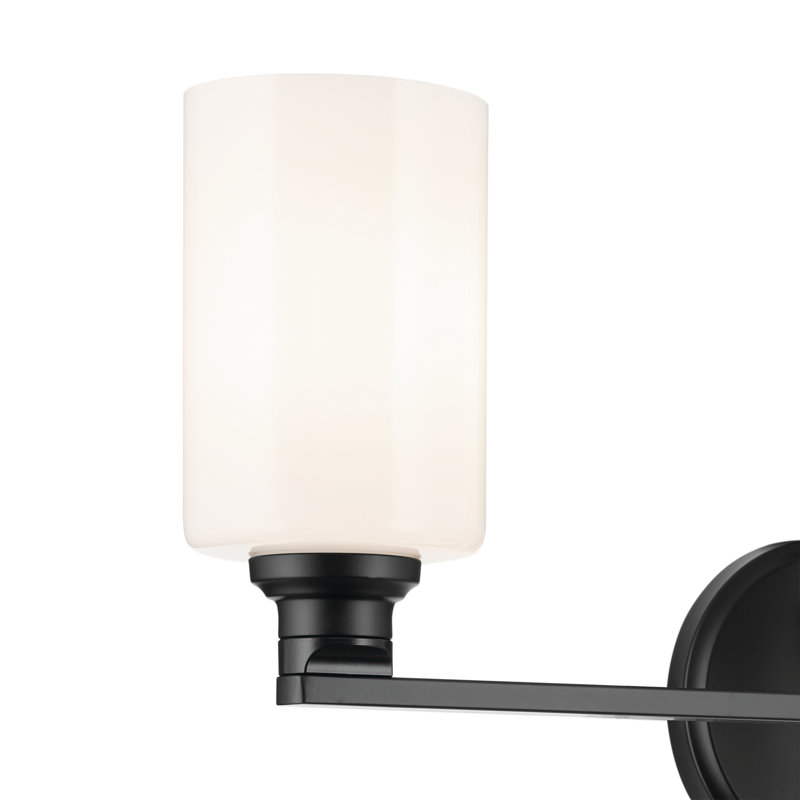24.25" 3-Light Vanity Light with Glass, Satin Black, Opal Etched
