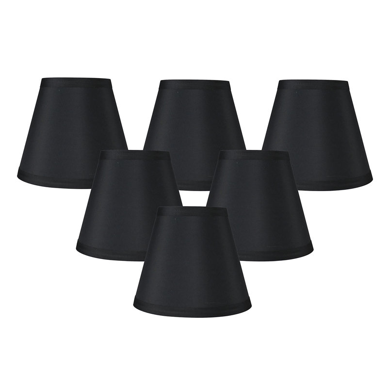 Abat-jour lustre en fausse soie Latitude Run, H 5 po x l 3,5 po x P 6 po, Noir