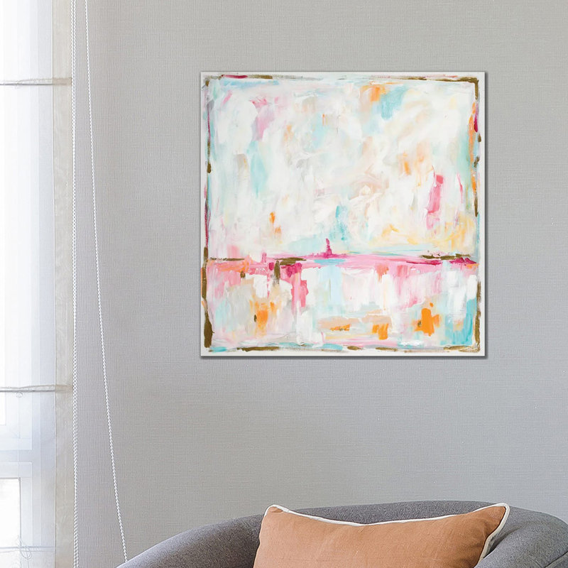 «Cotton Candy Cloud» par L. Hewitt - peinture sur toile tendue, H 12 po x l 12 po, Toile tendue, Sans cadre
