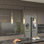 Luminaires suspendus dorés, ensemble de 3 luminaires suspendus modernes avec abat-jour en verre transparent rayé, luminaires suspendus pour îlot de cuisine, luminaire suspendu de style campagnard pour salle à manger et salle de bain