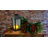 Solar Powered Flame Effect LED Black Lantern