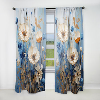 Dax - Rideau de velours traditionnel en velours bleu foncé Meadows II - obscurcissant - 1 panneau