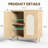 Sideboard Buffet Kitchen Storage Cabinet with Rattan, Solid Wood Feet for Living Room, Hallway, Entryway-454605598
