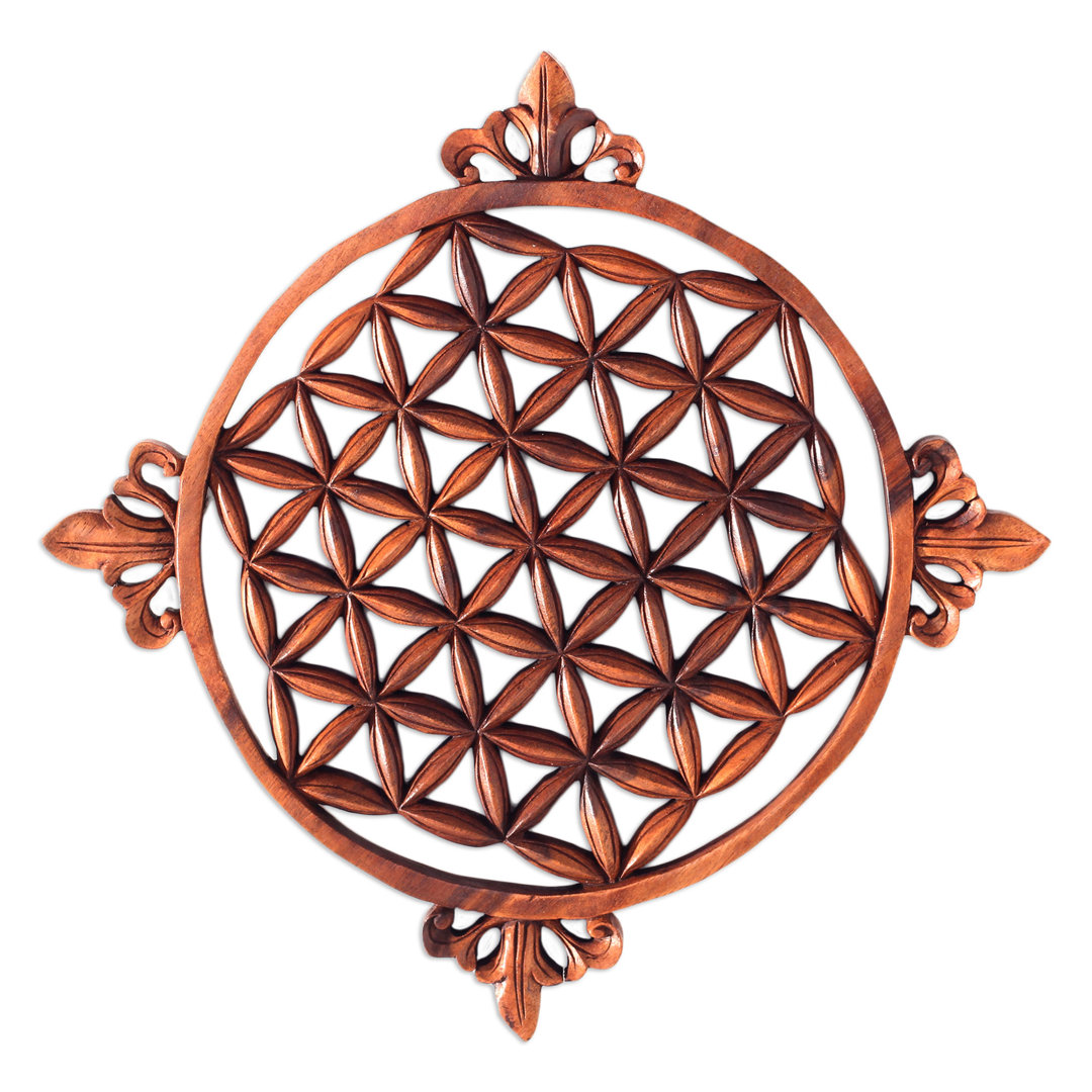 Handmade Traditional Plants & Flowers Wall Decor on Wood Astoria Grand