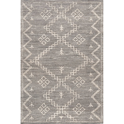 Beige Hand-Woven Moroccan Jute Rug