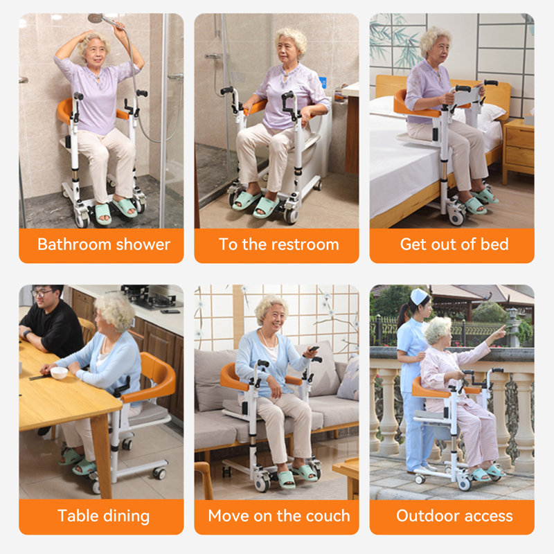 Multi-Functional Lift Transfer Chair Commode For Home