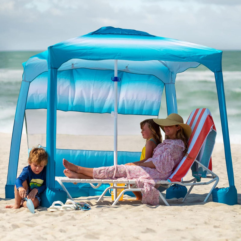 Beach Cabana  Beach Canopy Easy Set Up And Take Down  Cabana Tent With Sand Pockets  Instant Sun Shade With Side Wall
