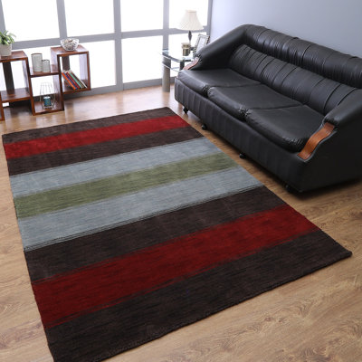 Tapis rectangulaires en laine nouée à la main - Rectangle | Brun argenté | Design contemporain | Tapis de salon, chambre à coucher