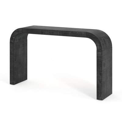 Mirod 52'' Wood Console Table With Curved Edge, Natural Texture, Ideal For Entryways And Living Rooms Decor