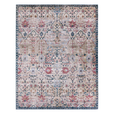 Forand Faded Turkish Multicolor High-Low Plush Indoor Area Rug