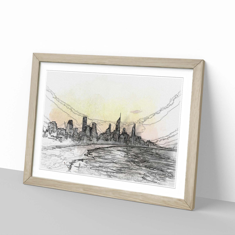 Australia's Gold Coast in Abstract - Picture Frame Graphic Art Print, 27cm H x 36cm W x 2cm D, Oak Framed