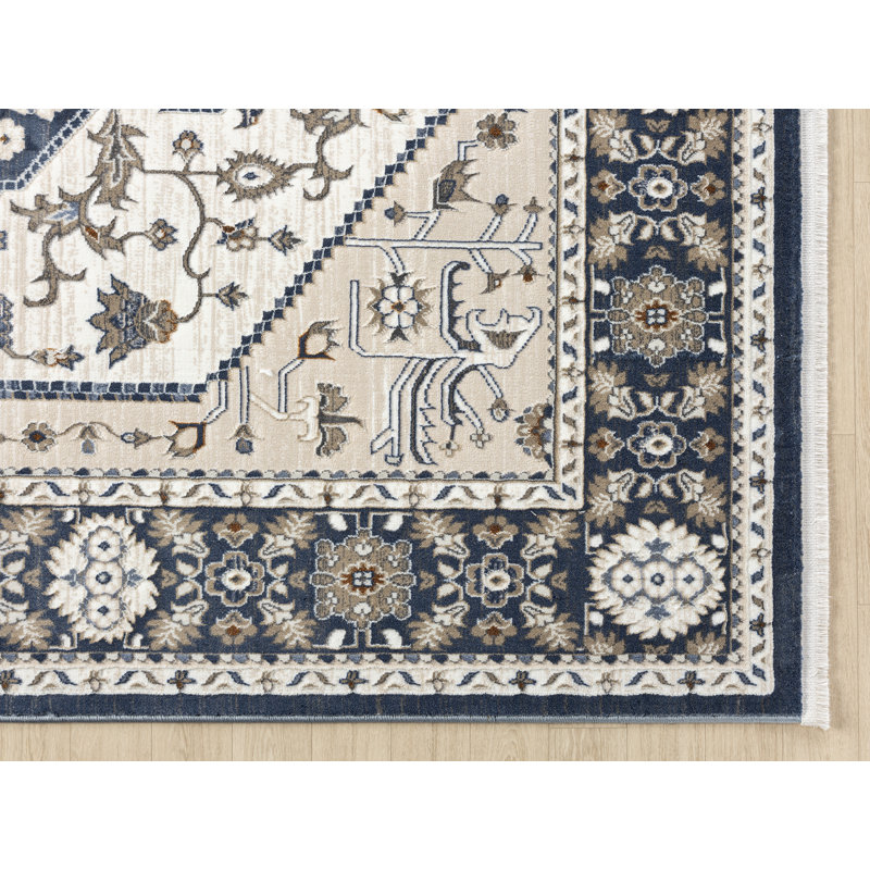 Tapis bleu uni United Weavers Carllene Suzy, Rectangle 5 pi 3 po x 7 pi 2 po