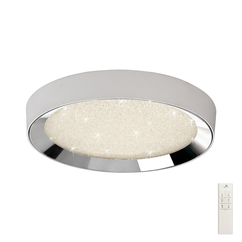 Male Acrylic LED Flush Mount, 8.2cm H x 65cm W x 65cm D