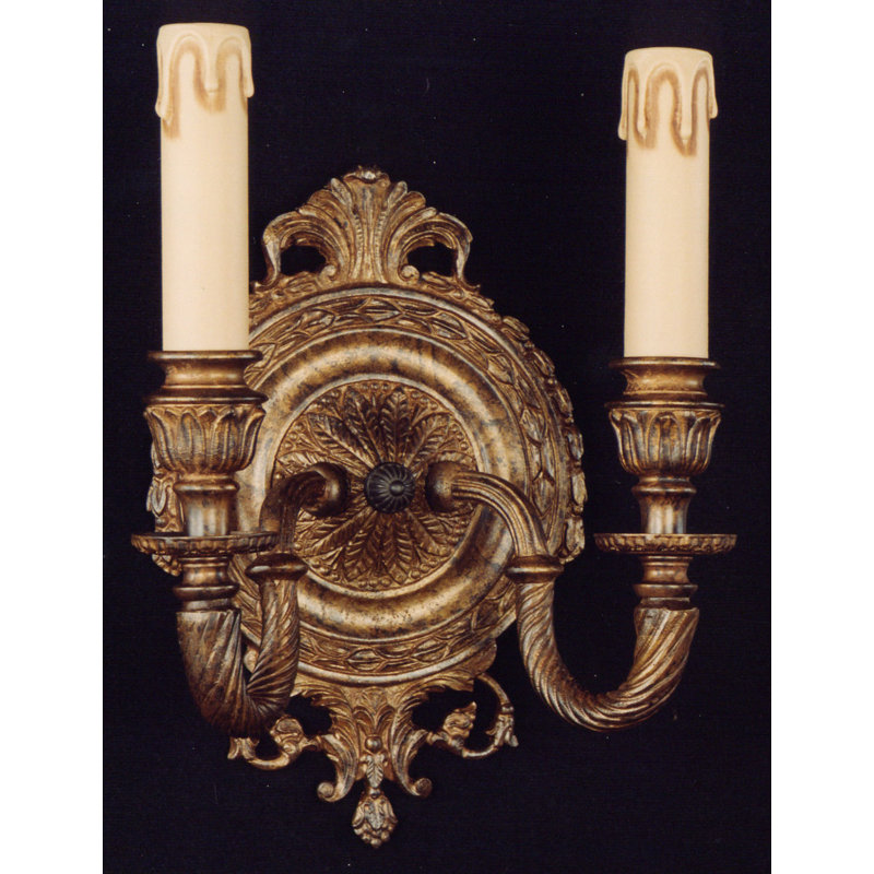 Crampton Candle Wall Light, French Gold