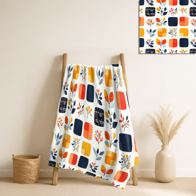 Minimal Quilt I - couverture en peluche patchwork jaune, jeté en molleton moderne