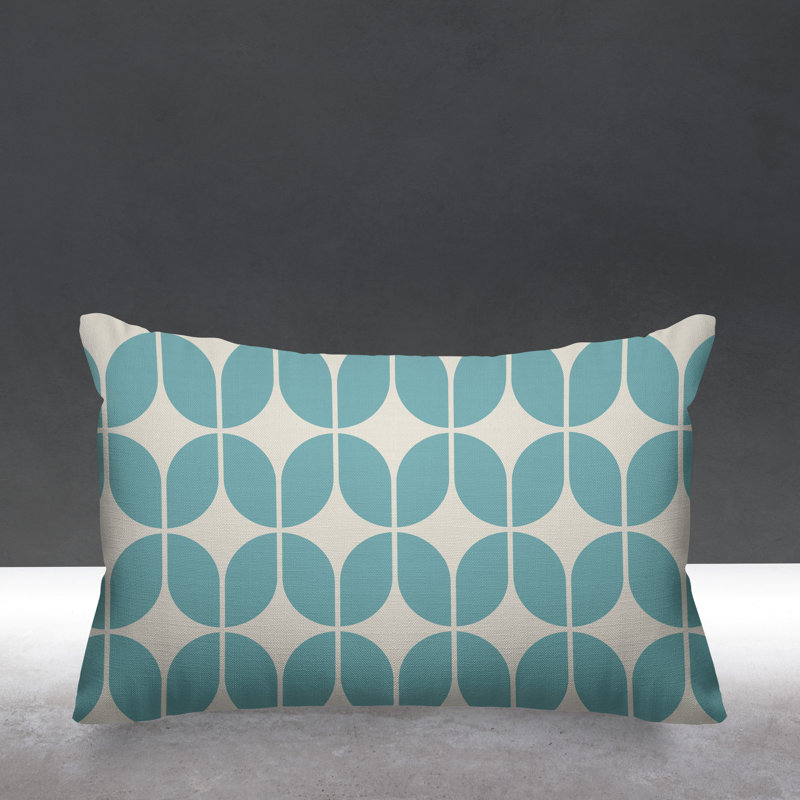 Housse et insert de coussin extérieur d'extérieur, Aqua, 14 po x 20 po, Rectangle