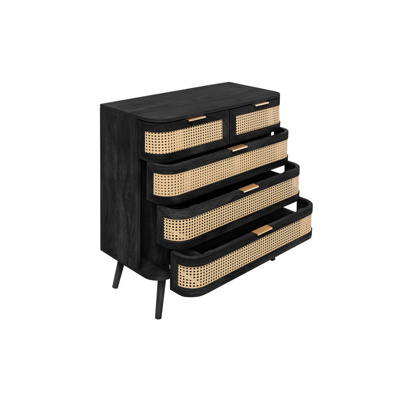 Amanni 85cm W Chest of Drawers, Black