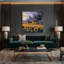 «Farm Harvest Moon», art mural sur toile noire-272844656