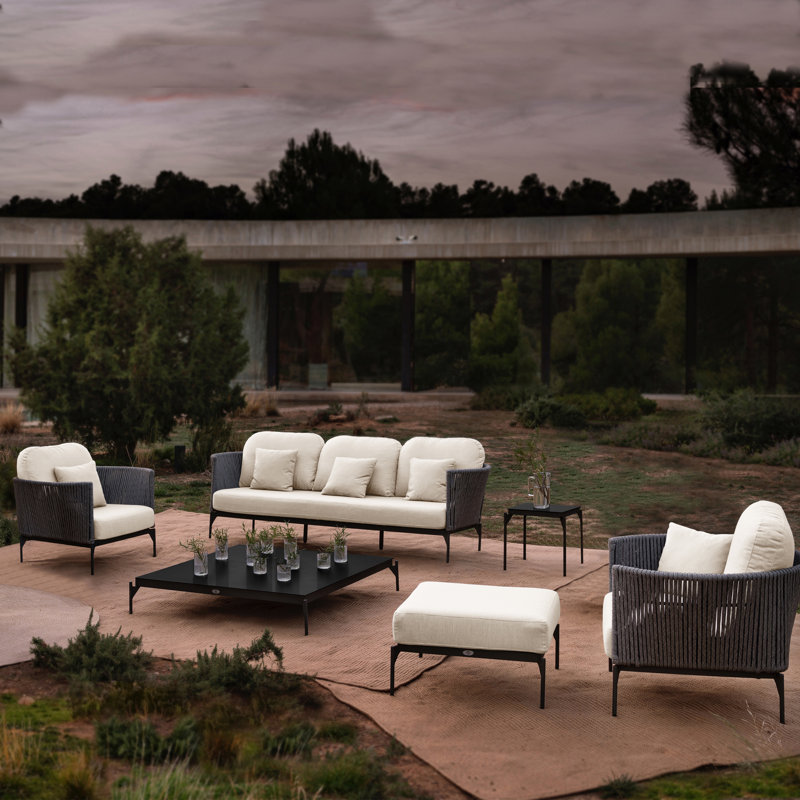 Boston Outdoor 6 - Piece Conversation Set, Canvas Aruba Sunbrella® Canvas