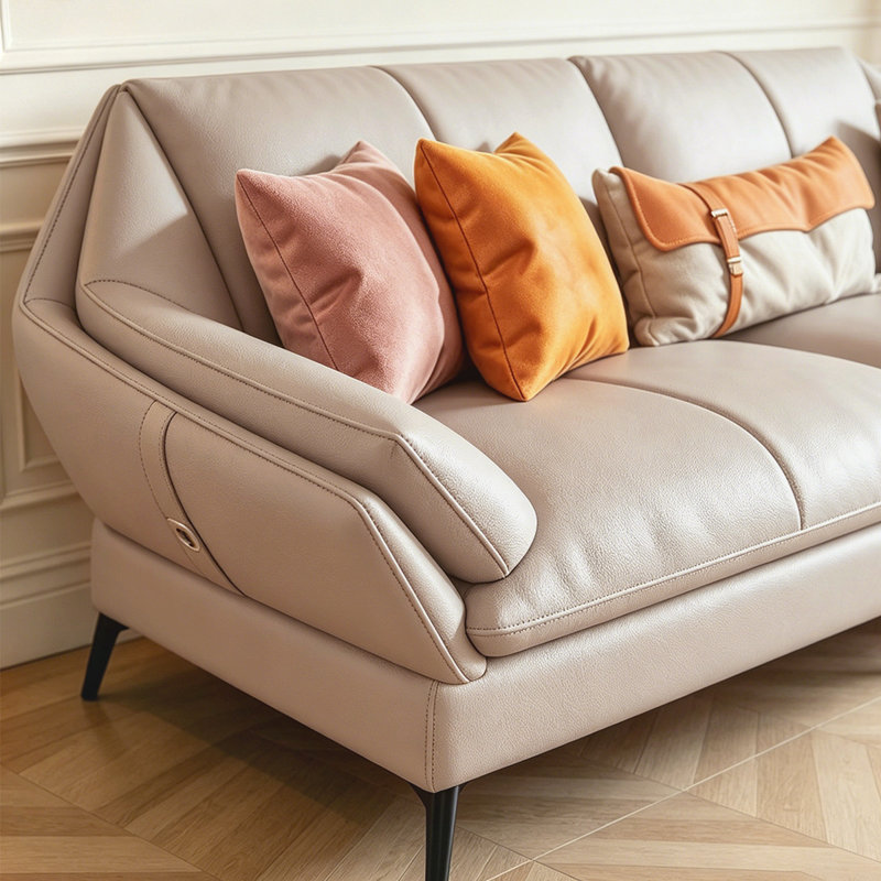 Canapé modulaire en cuir véritable couleur de l'image, 32.28"H*98.43"W*36.61"D
