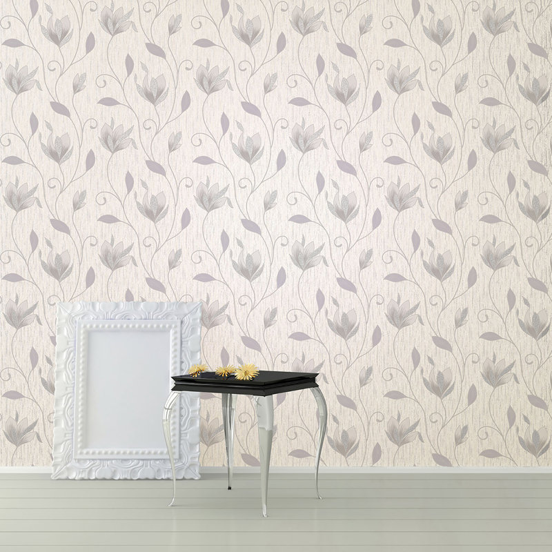 Rouleau de papier peint L 33 pi x l 20,5 po Agustina, Gris