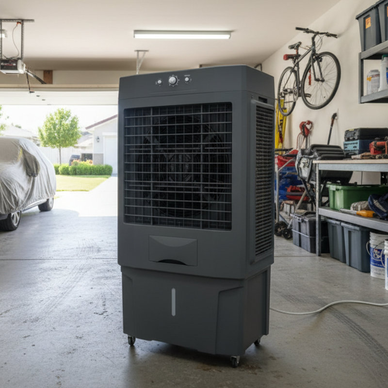 Refroidisseur par évaporation portable à 12 vitesses de 12 500 pi³ / min (refroidisseur de marais) pour 2 600 pieds carrés