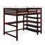 Lit mezzanine double avec tablettes et bureau-432229450